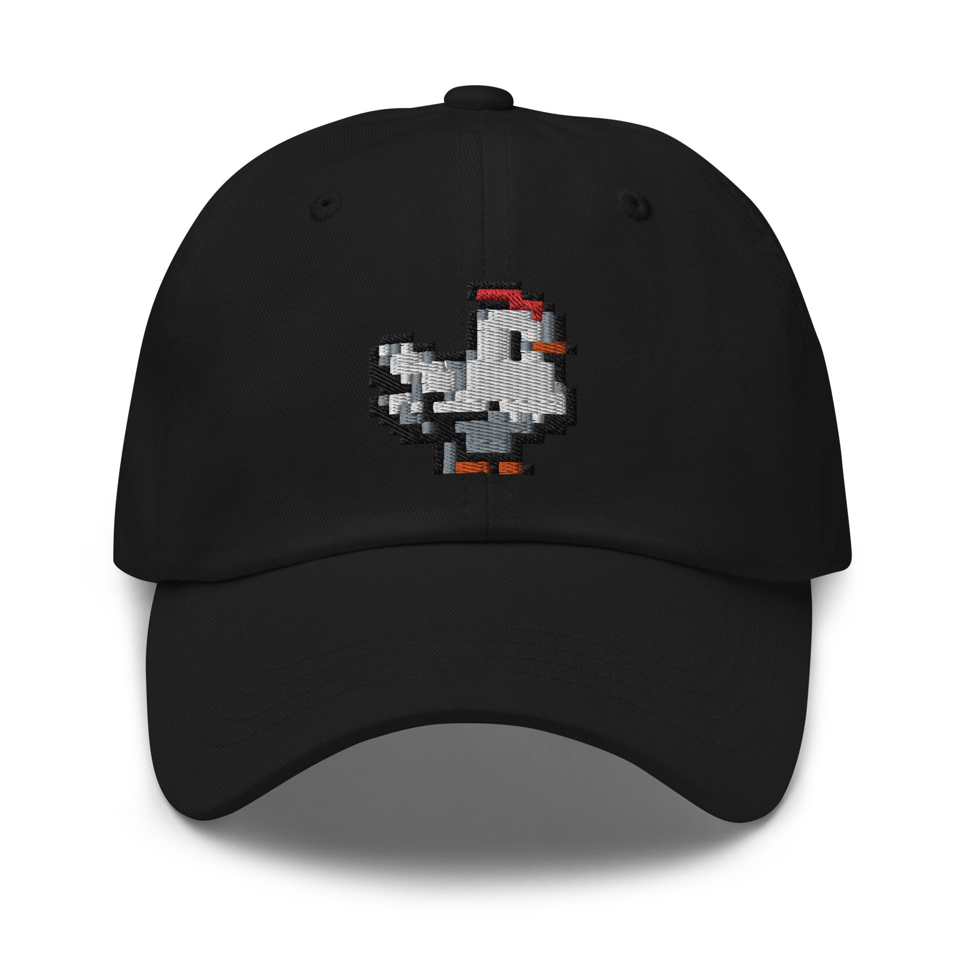 Pixel Huhn Bestickte Verstellbare Entspannte Passform Baseballkappe Dad Hat Videospiel Hut Videospiel Geschenk.