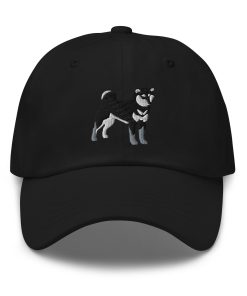 schwarz tan shiba inu – bestickter verstellbarer relaxed fit hut für shiba inu besitzer 8521