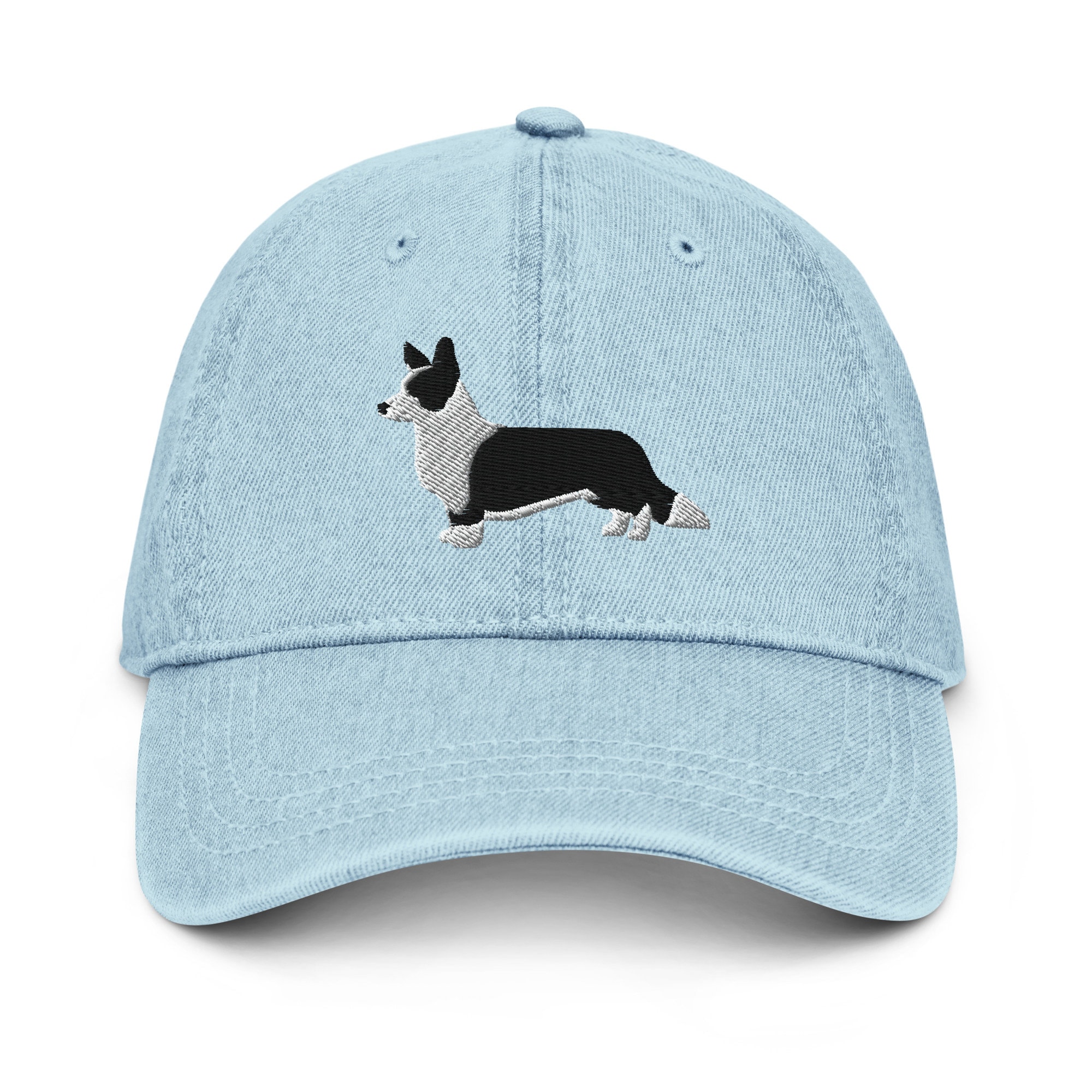 schwarz weißer cardigan welsh corgi bestickter denim hut corgi hund besitzer hut cardigan corgi hundeliebhaber schwarz weiß corgi hund hut 5858