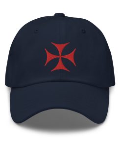 tempelritter bestickte verstellbare baseballkappe dad hat mittelalterlicher roter kreuzritter freimaurer gnostisches kreuz. 5725