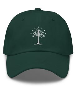 weißer baum von gondor – bestickter verstellbarer relaxed fit baseballhut 2746