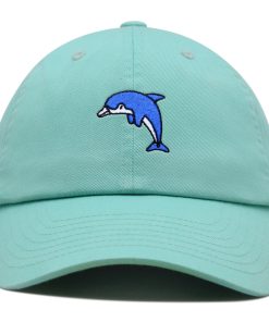 blauer delfin premium vaterhut gestickte baumwoll baseballkappe aquarium florida 2505