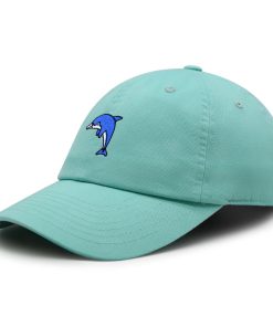 blauer delfin premium vaterhut gestickte baumwoll baseballkappe aquarium florida 8873