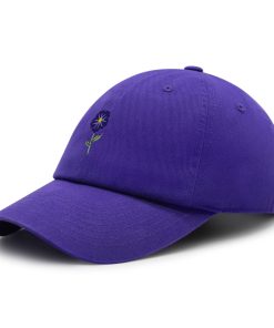 blume premium vaterhut gestickte baseballkappe floral lila 1113