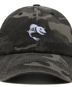 fischknochen premium vaterhut gestickte baumwoll baseballkappe tattoo 5633