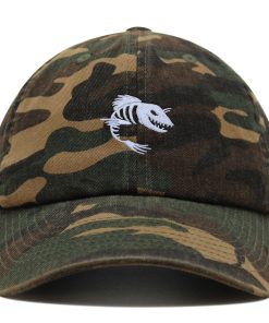 fischknochen premium vaterhut gestickte baumwoll baseballkappe tattoo 7904