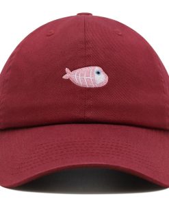 Fischskelett Premium Vaterhut Gestickte Baseballkappe Rosa Knochen fischskelett premium vaterhut gestickte baseballkappe rosa knochen 2665