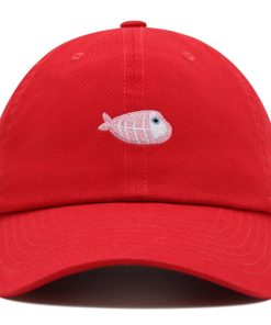 Fischskelett Premium Vaterhut Gestickte Baseballkappe Rosa Knochen fischskelett premium vaterhut gestickte baseballkappe rosa knochen 8380