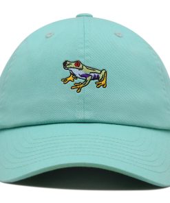 frosch premium vaterhut gestickte baumwoll baseballkappe lustig grün 8634