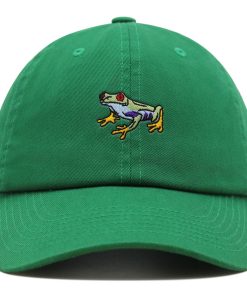frosch premium vaterhut gestickte baumwoll baseballkappe lustig grün 8957