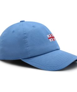 georgia flag premium vaterhut gestickte baumwoll baseballkappe länderflagge serie 8269