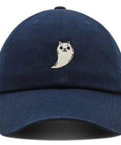 Gespenst Katze Premium Vaterhut Gestickte Baseballkappe Niedlich gespenst katze premium vaterhut gestickte baseballkappe niedlich 4371