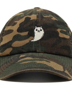 Gespenst Katze Premium Vaterhut Gestickte Baseballkappe Niedlich gespenst katze premium vaterhut gestickte baseballkappe niedlich 7665