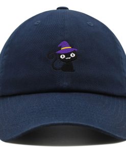 Halloween Katze Premium Vaterhut Gestickte Baseballkappe Niedlich halloween katze premium vaterhut gestickte baseballkappe niedlich 7844