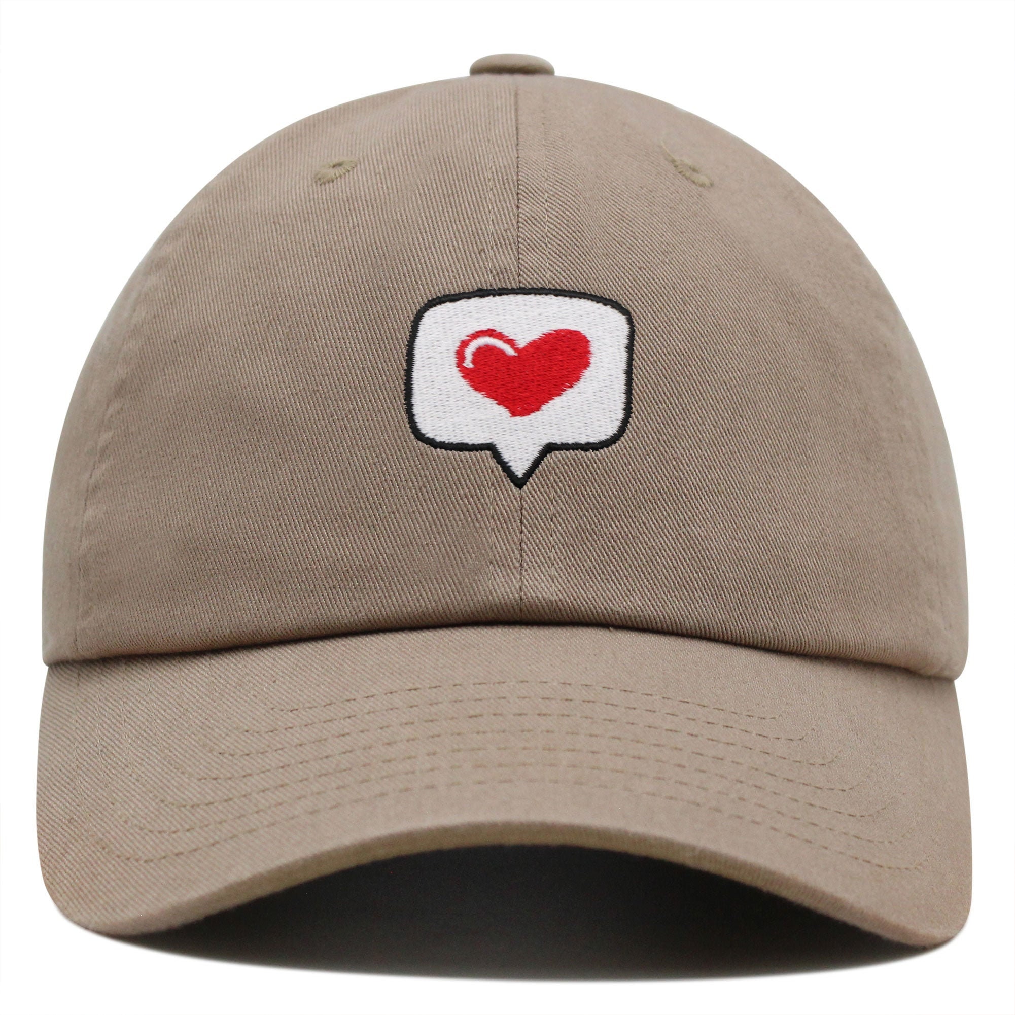 Herz Nachricht Premium Vaterhut Gestickte Baumwoll Baseballkappe Text Logo