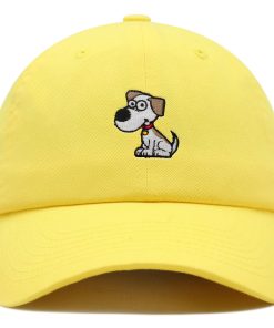 hund mit rotem halsband premium vaterhut gestickte baumwoll baseballkappe cartoon welpe 8242