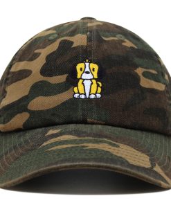 hundchen premium vaterhut gestickte baumwoll baseballkappe sitzender welpe 1049