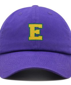 initial e college letter premium vaterhut gestickte baumwoll baseballkappe gelbes alphabet 3720