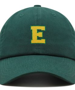 initial e college letter premium vaterhut gestickte baumwoll baseballkappe gelbes alphabet 5598