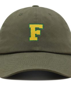 initial f college letter premium vaterhut gestickte baumwoll baseballkappe gelbes alphabet 1836