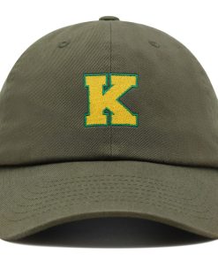 initial k college letter premium vaterhut gestickte baumwoll baseballkappe gelbes alphabet 1103