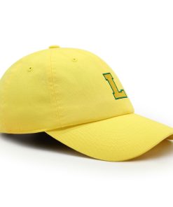 initial l college letter premium vaterhut gestickte baumwoll baseballkappe gelbes alphabet 3827