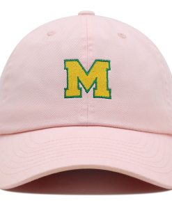 initial m college letter premium vaterhut gestickte baumwoll baseballkappe gelbes alphabet 8986