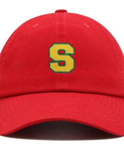initial s college letter premium vaterhut gestickte baumwoll baseballkappe gelbes alphabet 1324