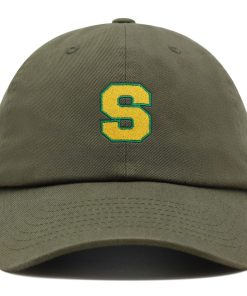 initial s college letter premium vaterhut gestickte baumwoll baseballkappe gelbes alphabet 8779