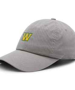initial w college letter premium vaterhut gestickte baumwoll baseballkappe gelbes alphabet 2242