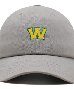 initial w college letter premium vaterhut gestickte baumwoll baseballkappe gelbes alphabet 4601