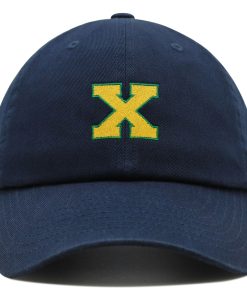 initial x college letter premium vaterhut gestickte baumwoll baseballkappe gelbes alphabet 2416