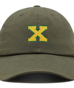 initial x college letter premium vaterhut gestickte baumwoll baseballkappe gelbes alphabet 3198