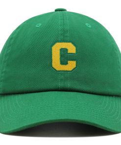 initialen c college buchstabe premium vaterhut gestickte baumwoll baseballkappe gelbes alphabet 6034