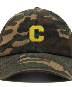 initialen c college buchstabe premium vaterhut gestickte baumwoll baseballkappe gelbes alphabet 8111