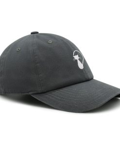 katzensilhouette premium vaterhut gestickte baumwoll baseballkappe weiße katze 5241