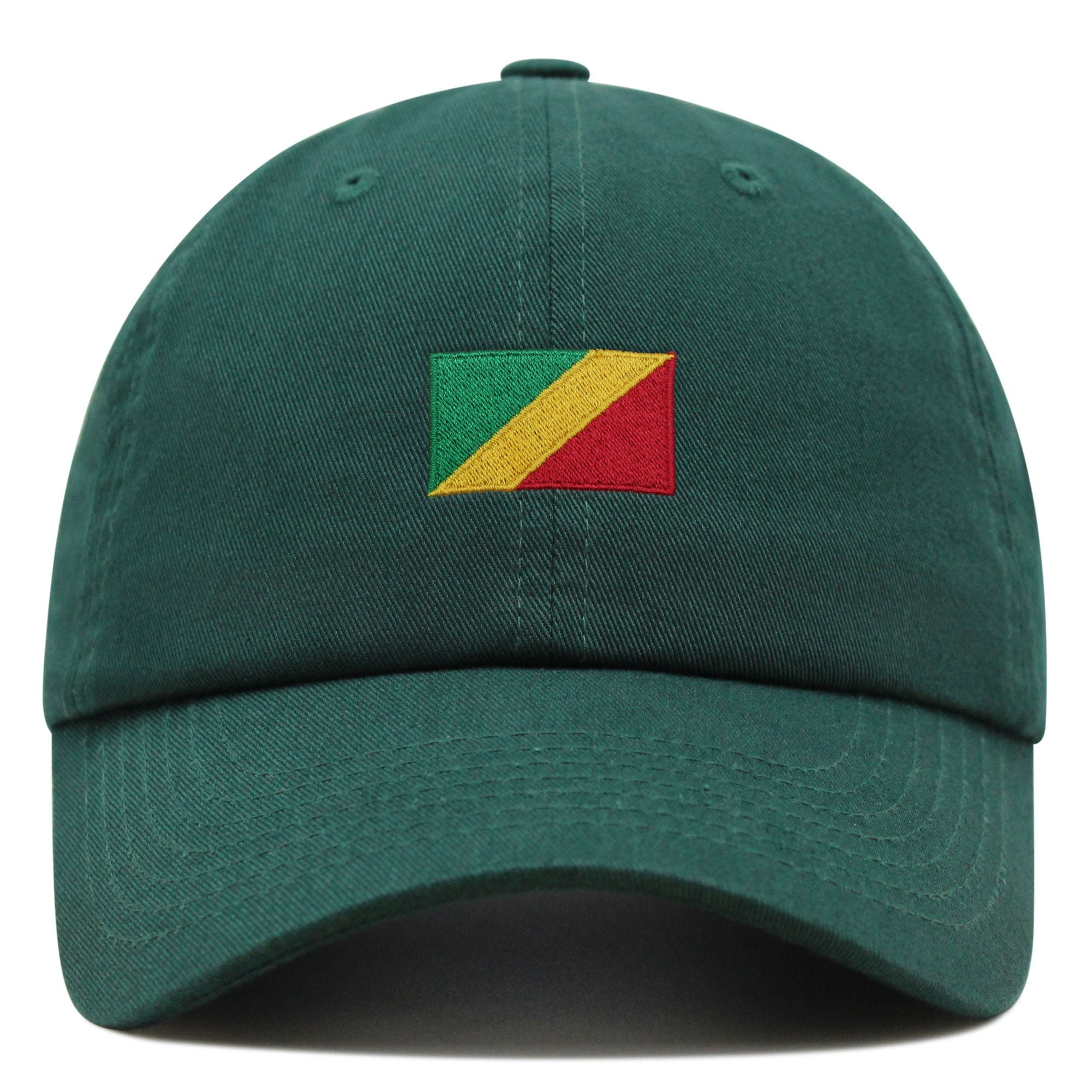 kongo flagge premium vaterhut gestickte baumwoll baseballkappe länderflaggen serie 8508