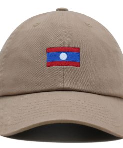laos flagge premium vaterhut gestickte baumwoll baseballkappe länderflaggen serie 1043