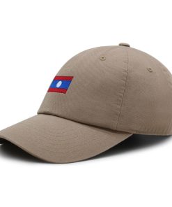 laos flagge premium vaterhut gestickte baumwoll baseballkappe länderflaggen serie 3951