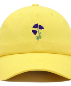 Lila Blume Premium Vaterhut Gestickte Baseballkappe Lila Floral lila blume premium vaterhut gestickte baseballkappe lila floral 6603