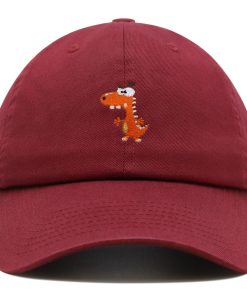 lustiger oranger dinosaurier premium vaterhut gestickte baseballkappe lustig dino 6476