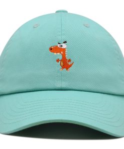 lustiger oranger dinosaurier premium vaterhut gestickte baseballkappe lustig dino 8814