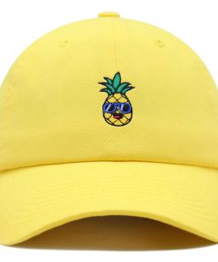 Lächelnde Ananas Premium Vaterhut Gestickte Baumwoll Baseballkappe Sonnenbrille lächelnde ananas premium vaterhut gestickte baumwoll baseballkappe sonnenbrille 3195