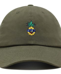 Lächelnde Ananas Premium Vaterhut Gestickte Baumwoll Baseballkappe Sonnenbrille lächelnde ananas premium vaterhut gestickte baumwoll baseballkappe sonnenbrille 5406