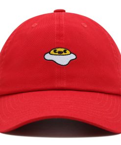 Lächelndes Ei Premium Vaterhut Gestickte Baseballkappe Spiegelei lächelndes ei premium vaterhut gestickte baseballkappe spiegelei 1070