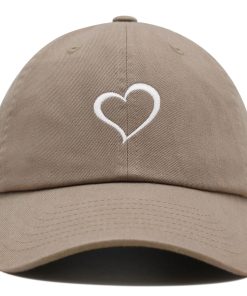 modernes herz premium vaterhut gestickte baumwoll baseballkappe weiß liebe 4072