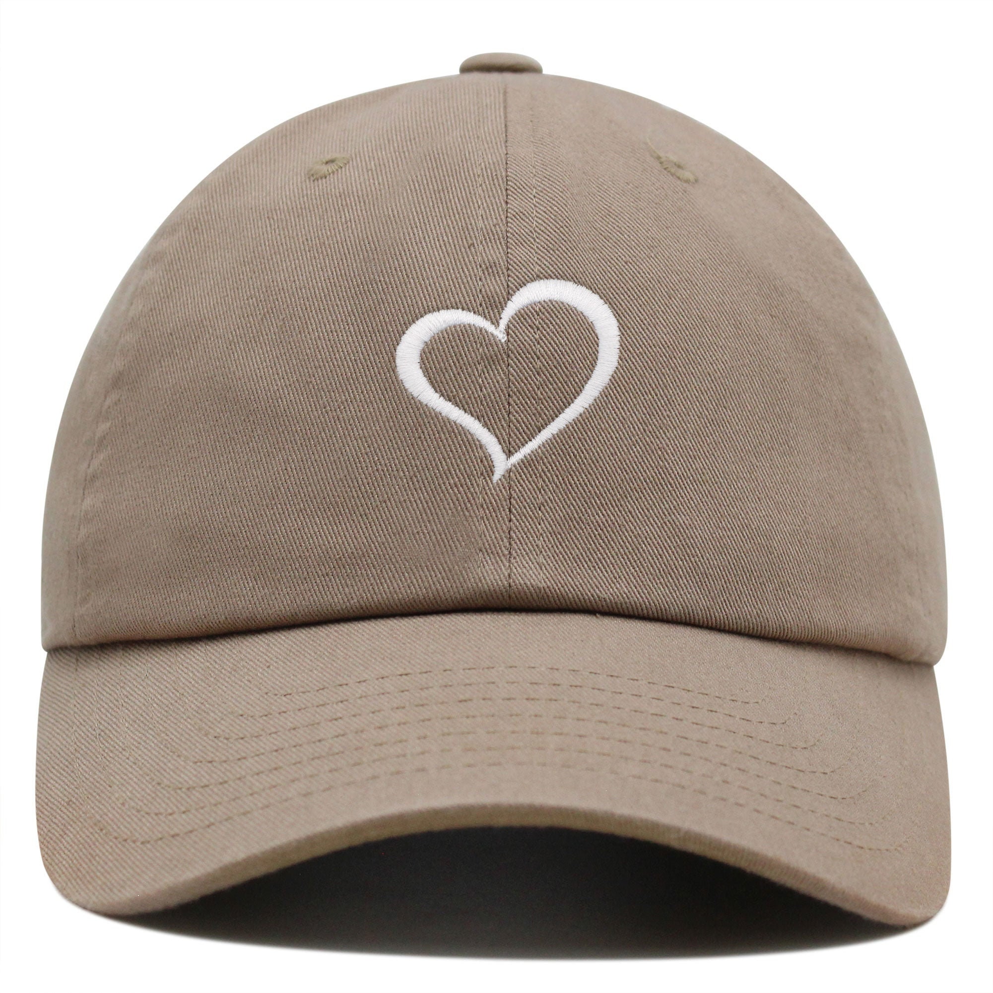 modernes herz premium vaterhut gestickte baumwoll baseballkappe weiß liebe 4072