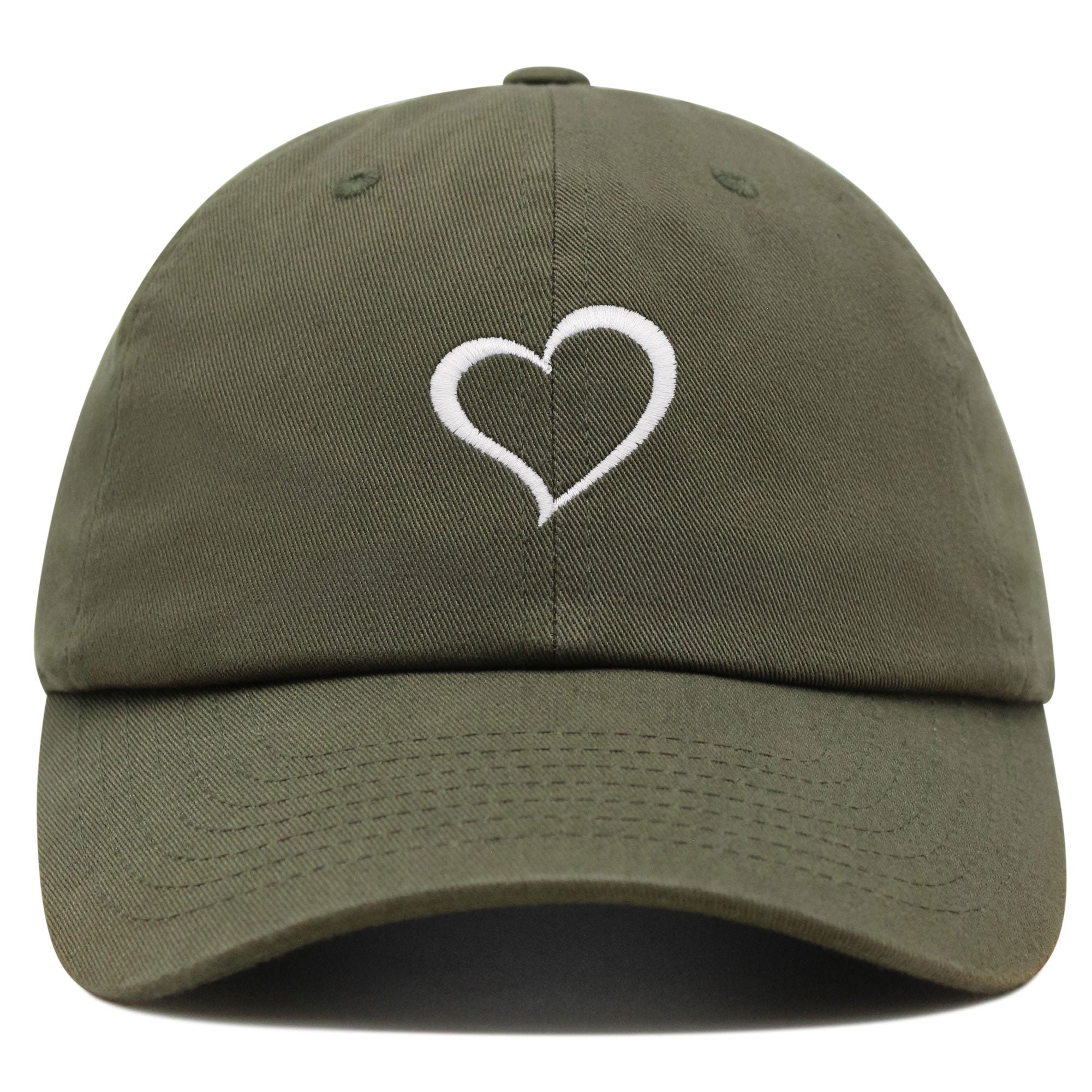 modernes herz premium vaterhut gestickte baumwoll baseballkappe weiß liebe 6176