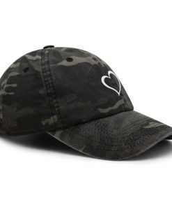 modernes herz premium vaterhut gestickte baumwoll baseballkappe weiß liebe 7294