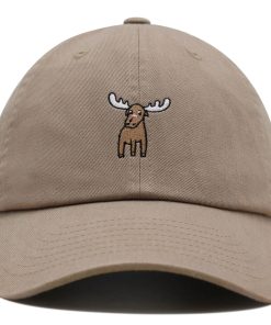 niedlicher elch premium vaterhut gestickte baumwoll baseballkappe tier 7689